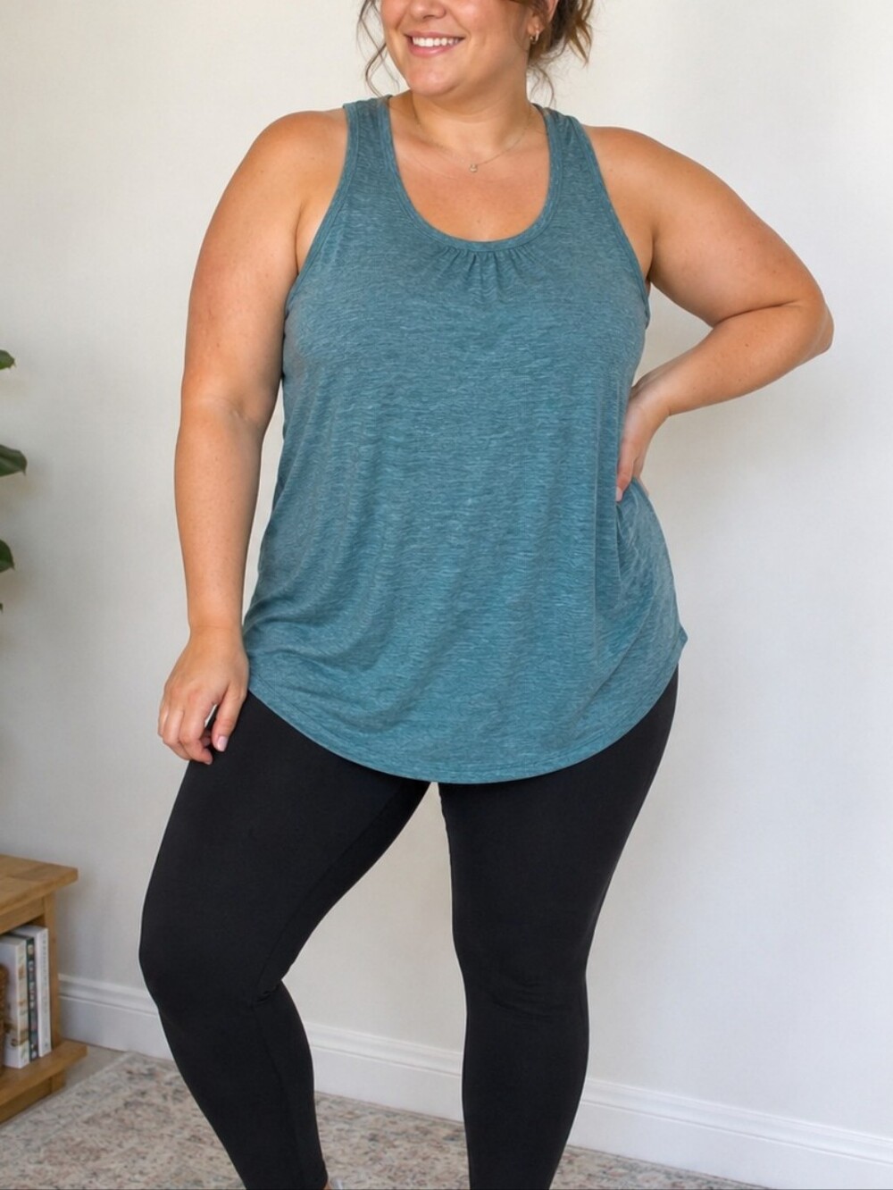 Hyba Women's Sleeveless Tank Top Size 2X Teal Moisture Wicking Activewear NWT